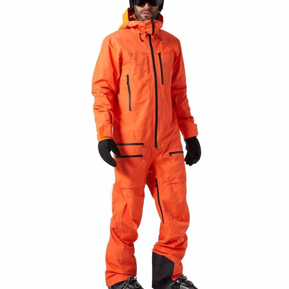 Mens Orange One-Piece Ski Sui1 Mens Orange One-Piece Ski Sui1